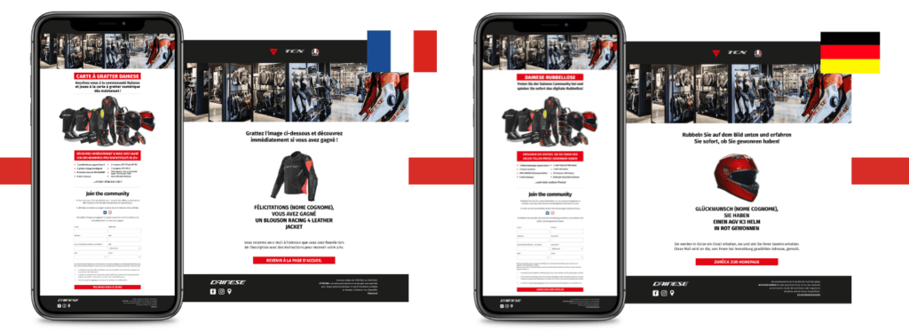 “DAINESE SCRATCH AND WIN” competition in France and Germany