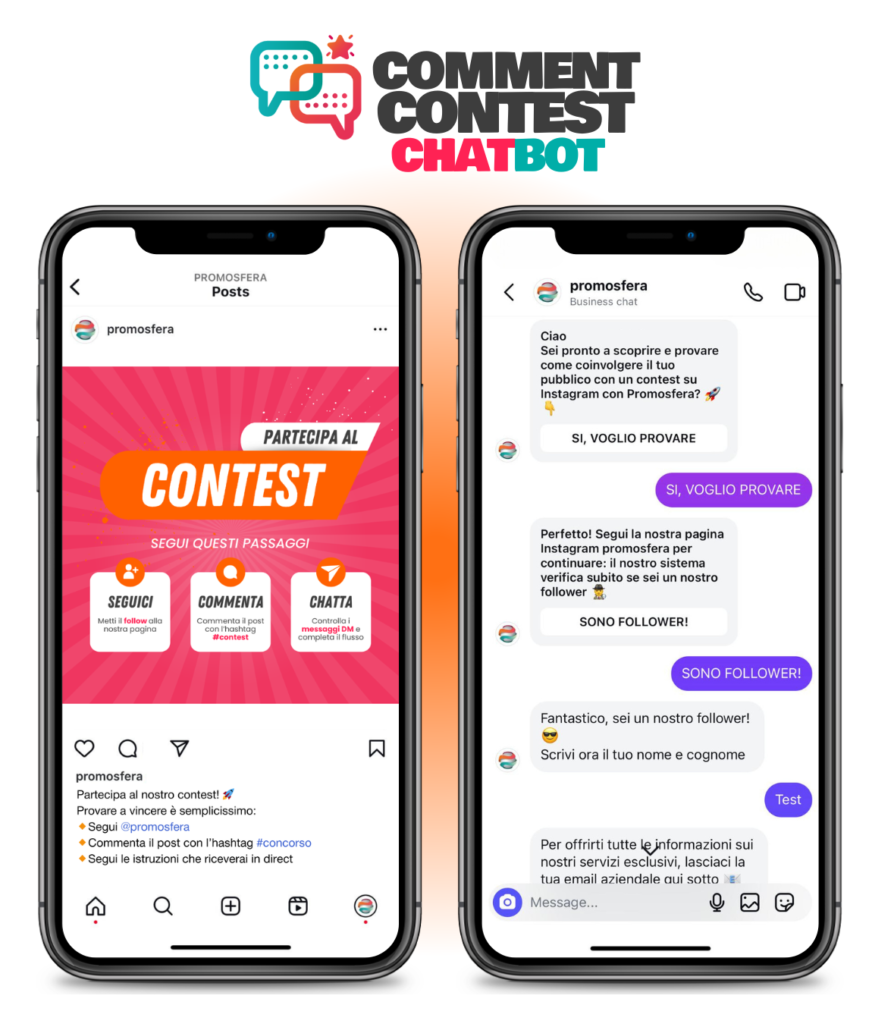 COMMENT CONTEST CHATBOT INSTAGRAM PROMOSFERA